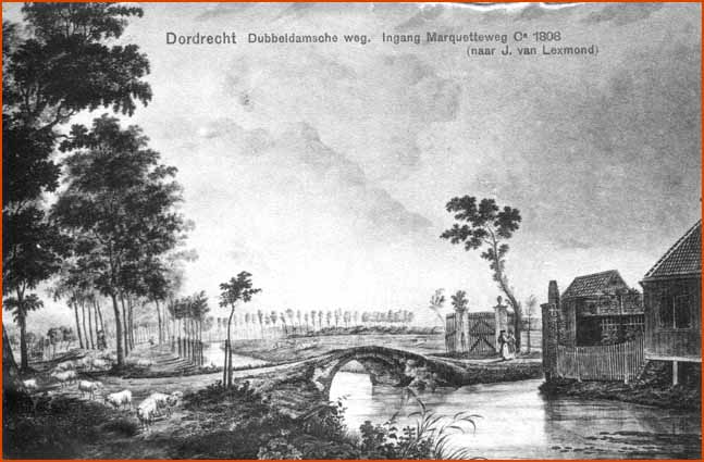 Dubbeldamseweg, Marquettenweg, Bonepaadje, ca. 1808.