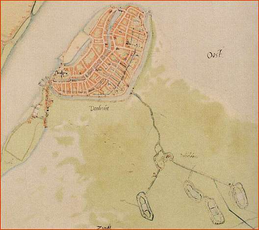 Dordrecht, Dubbel, Dubbeldam en eendekooien ca. 1565.